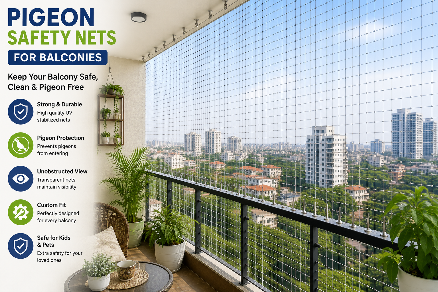 Pigeon Safety Nets for Balconies